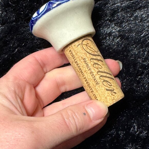 Set Of 3 Wine Bottle Stoppers Decorative Silver Glass & Ceramic Designs Stoller - Picture 3 of 6